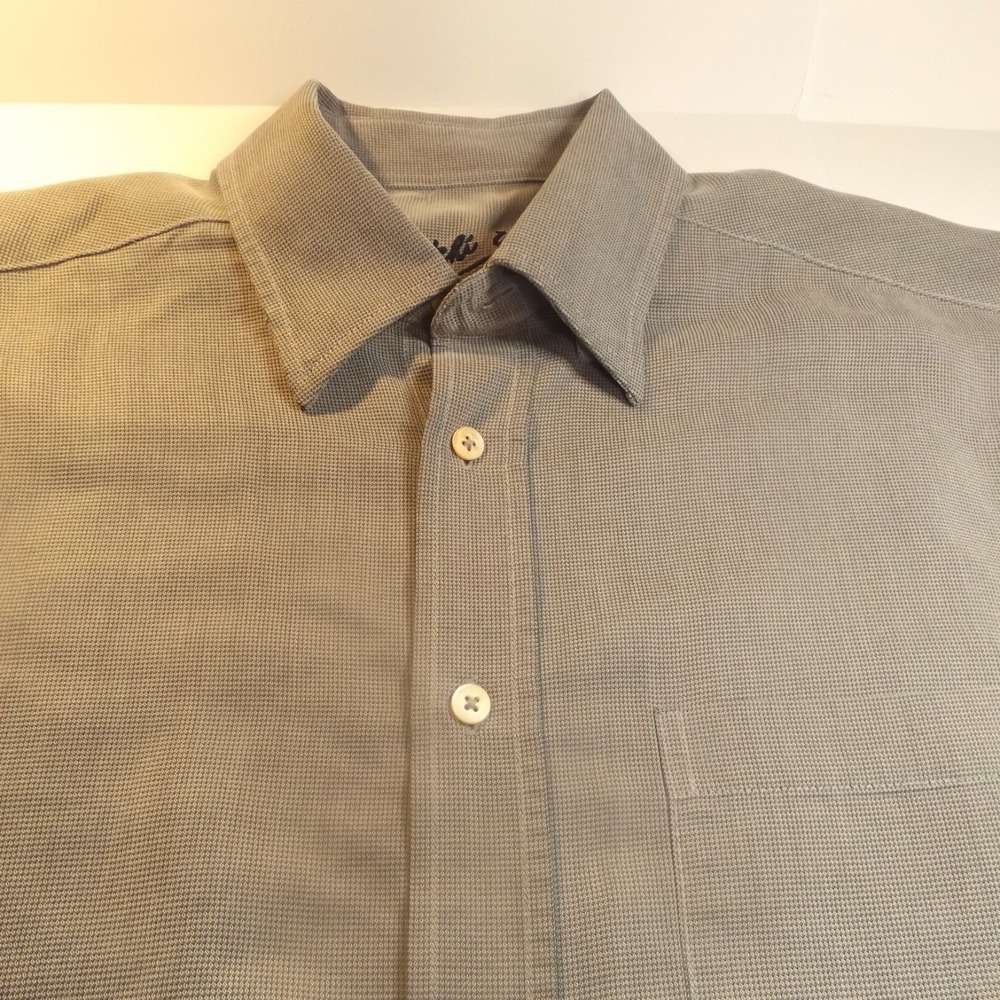 Bugatchi Uomo Gray Button Down Dress Shirt, Size M